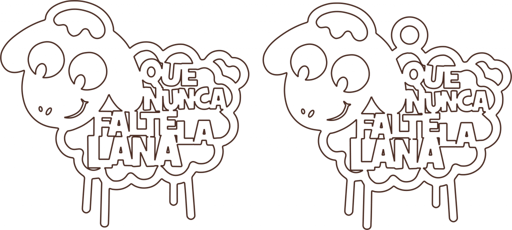 Par de borreguitos — vector para corte CNC