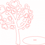 Árbol con copa de corazones - Vector descarganle para corte CNC y grabado laser gratis | Stanser