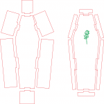 Ataúd con rosa en la tapa - Vector SVG DXF para CNC Router y Laser CO2 - Descargable gratis | Stanser