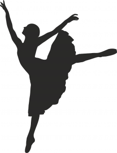 Silueta de bailarina en «arabesque»
