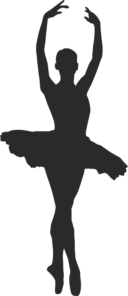 Silueta de bailarina con brazos arriba — vector para corte CNC