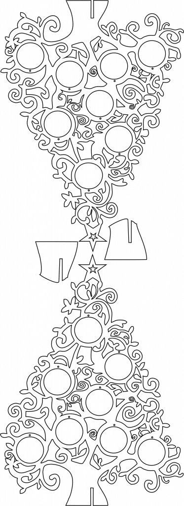 Pino con círculos — vector para corte CNC