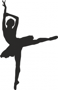 Silueta de bailarina en relevé