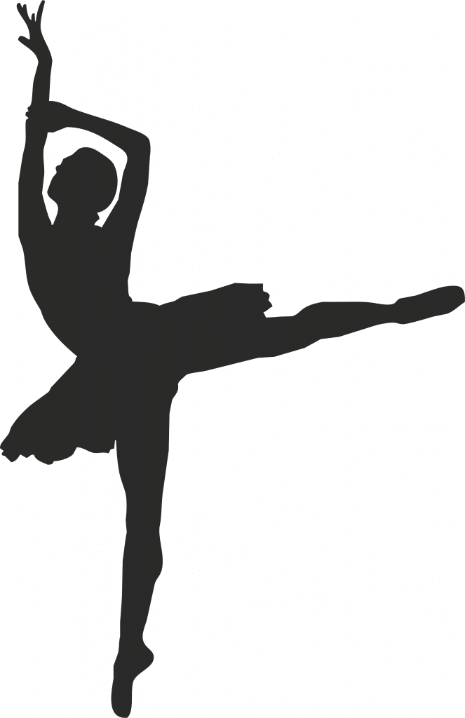 Silueta de bailarina en relevé — vector para corte CNC