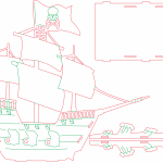 Barco pirata - Vector descarganle para corte CNC y grabado laser gratis | Stanser