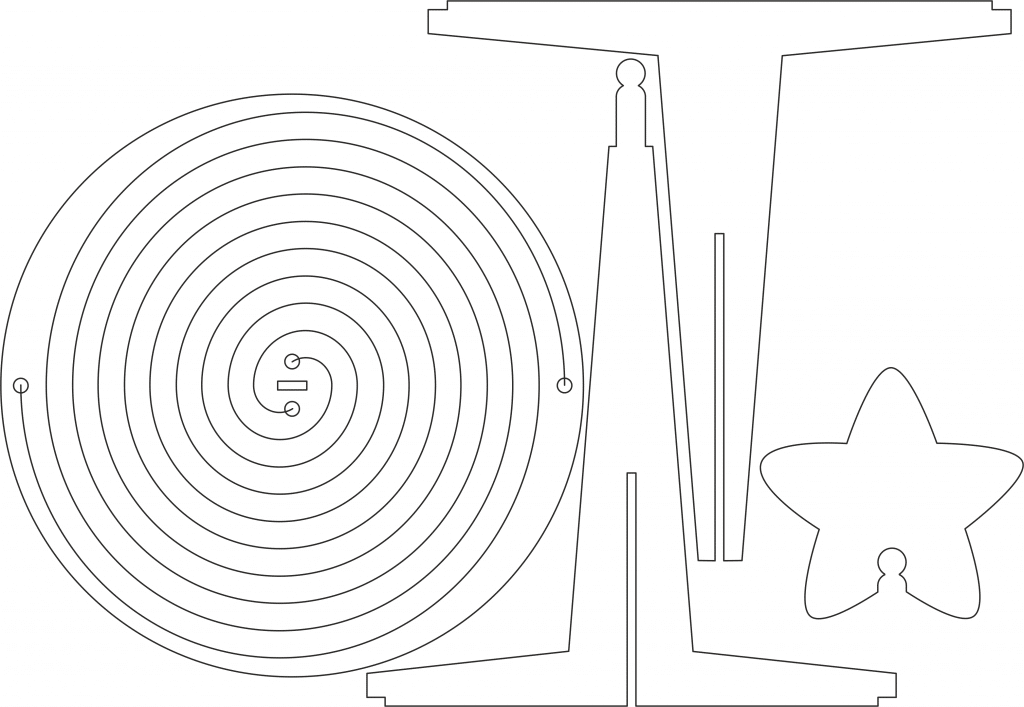 Espiral con base — vector para corte CNC