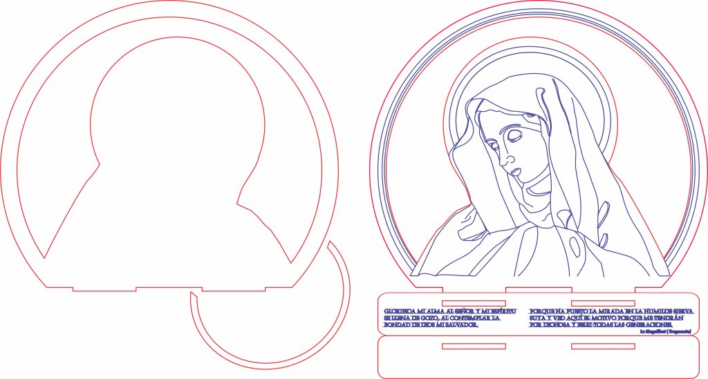 Madona con base — vector para corte CNC
