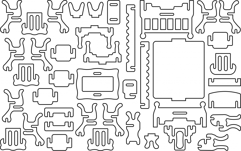 Mobiliario mini — vector para corte CNC