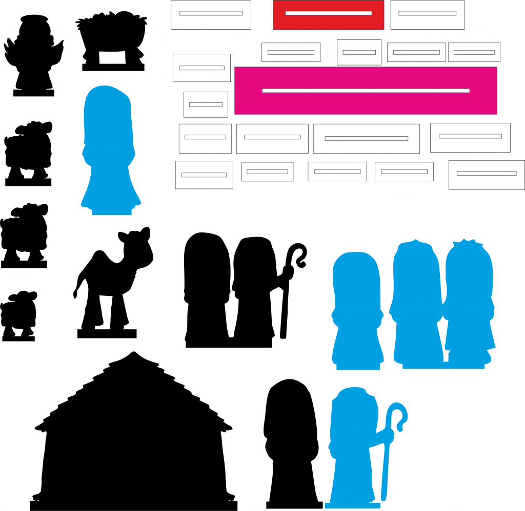 Figuras para nacimiento navideño — vector para corte CNC
