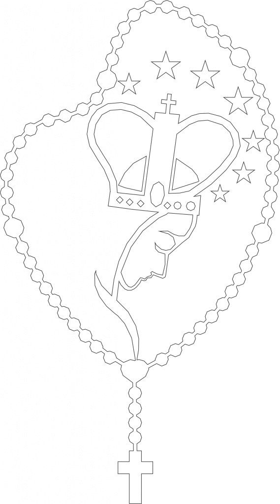 Virgen con corona — vector para corte CNC