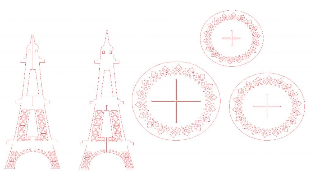 Torre Eiffel para cupcakes 2 — vector para corte CNC