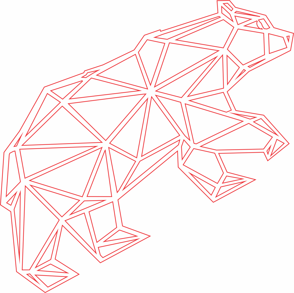 Oso geométrico de cuerpo completo — vector para corte CNC