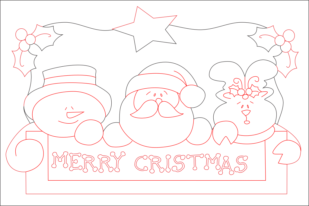 3 Personajes de Navidad — vector para corte CNC