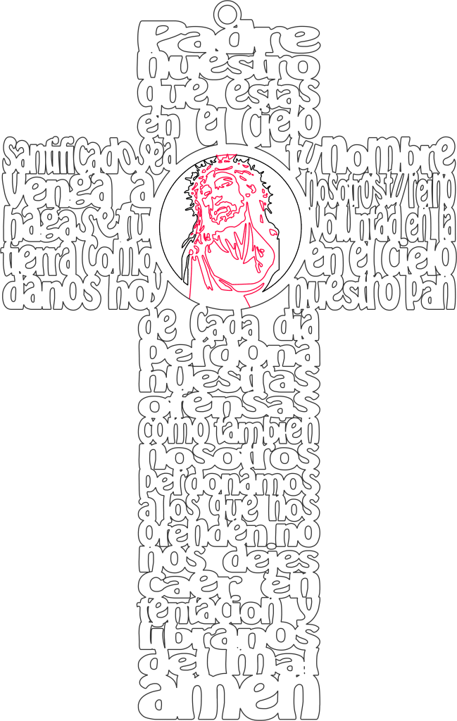 Cruz «Cristo con espinas» — vector para corte CNC