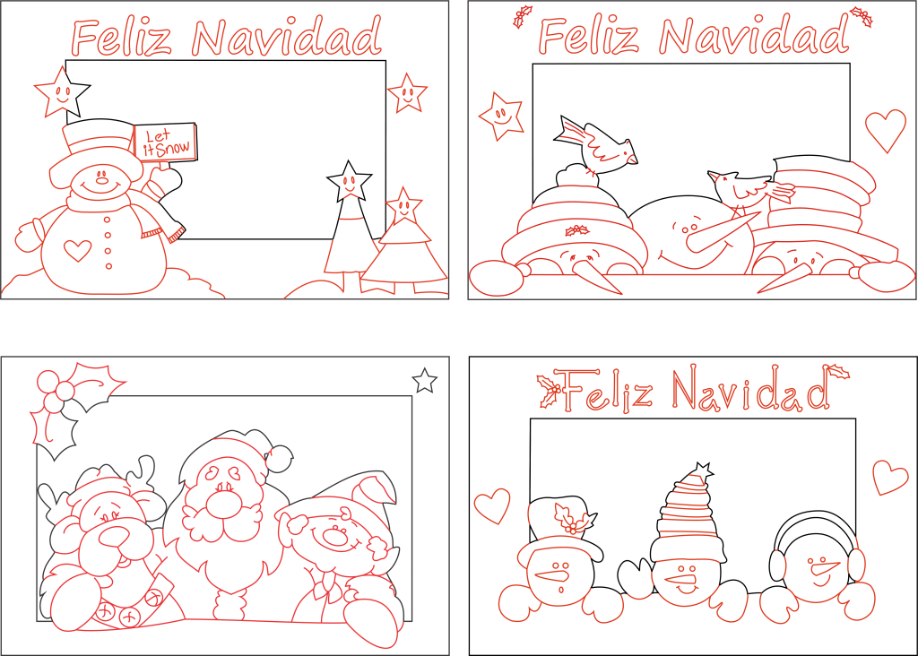 Set de cuadros navideños — vector para corte CNC