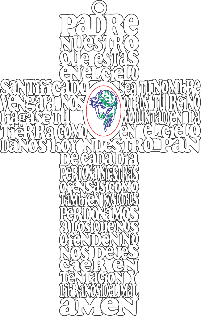 Cruz «Cristo con espinas» 2 — vector para corte CNC