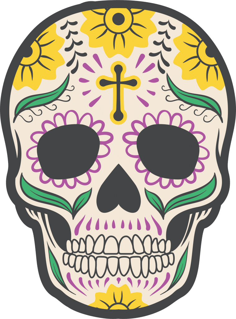 Calavera Mexicana «Cruz» — vector para corte CNC