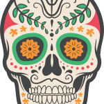 Calavera Mexicana "Crisantémos" - Vector descarganle para corte CNC y grabado laser gratis | Stanser