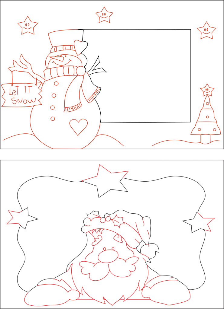 Dúo de marcos navideños — vector para corte CNC