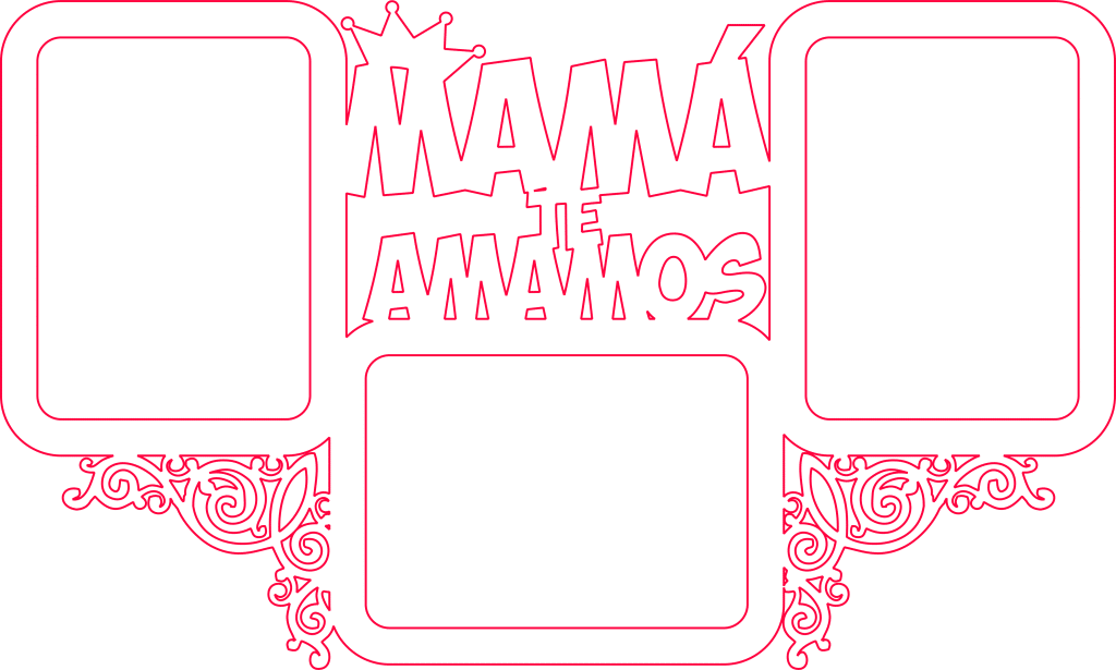 Portarretrato múltiple «Mamá te amamos» — vector para corte CNC