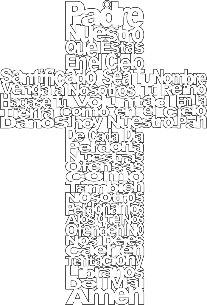 Cruz «Padre nuestro» 4 — vector para corte CNC