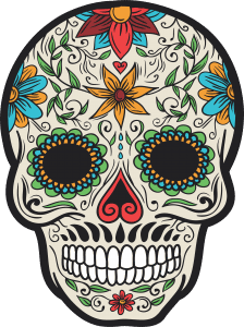 Calavera Mexicana con bigote