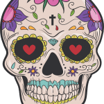 Calavera Mexicana "Corazones" - Vector descarganle para corte CNC y grabado laser gratis | Stanser