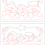 Cuadros navideños "Muñecos de nieve" - Vector descarganle para corte CNC y grabado laser gratis | Stanser