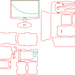 Bañera y televisores armables - Vector descarganle para corte CNC y grabado laser gratis | Stanser