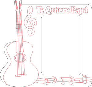 «Te quiero Papá» decorado con guitarra