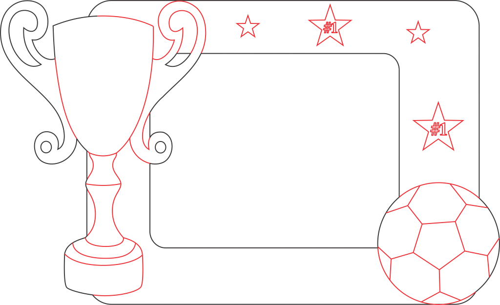 Portarretratos de fútbol — vector para corte CNC