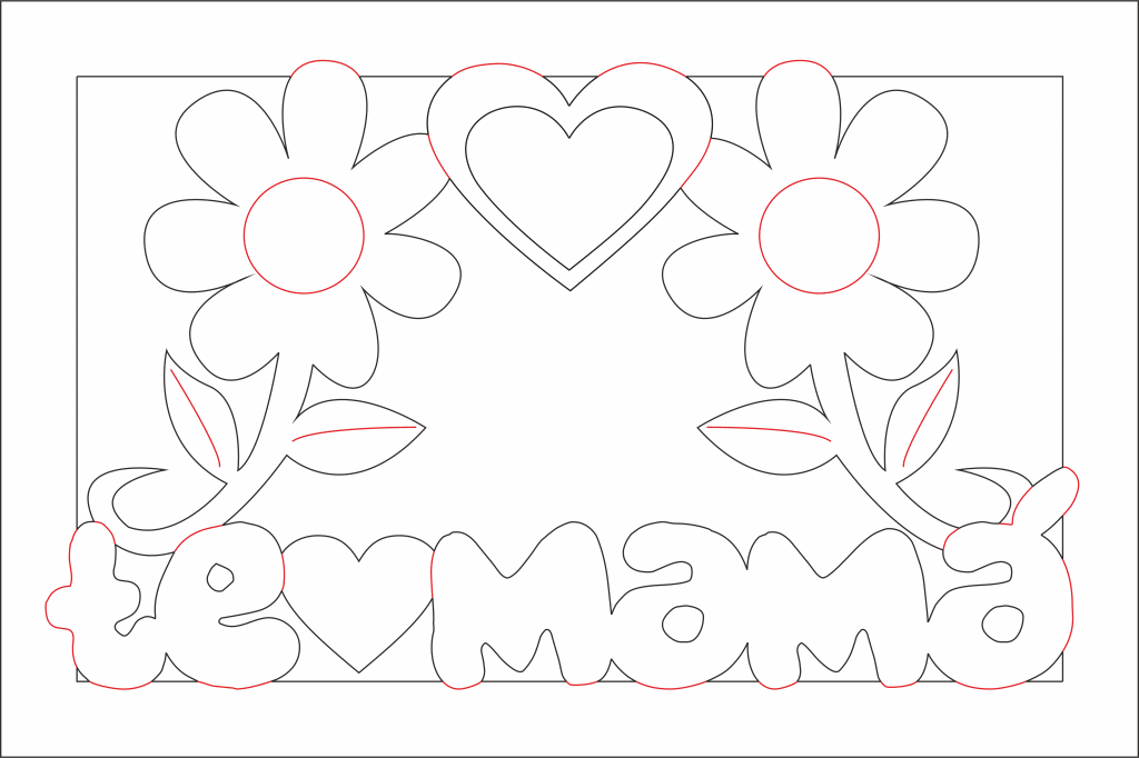 Cuadro con flores — vector para corte CNC