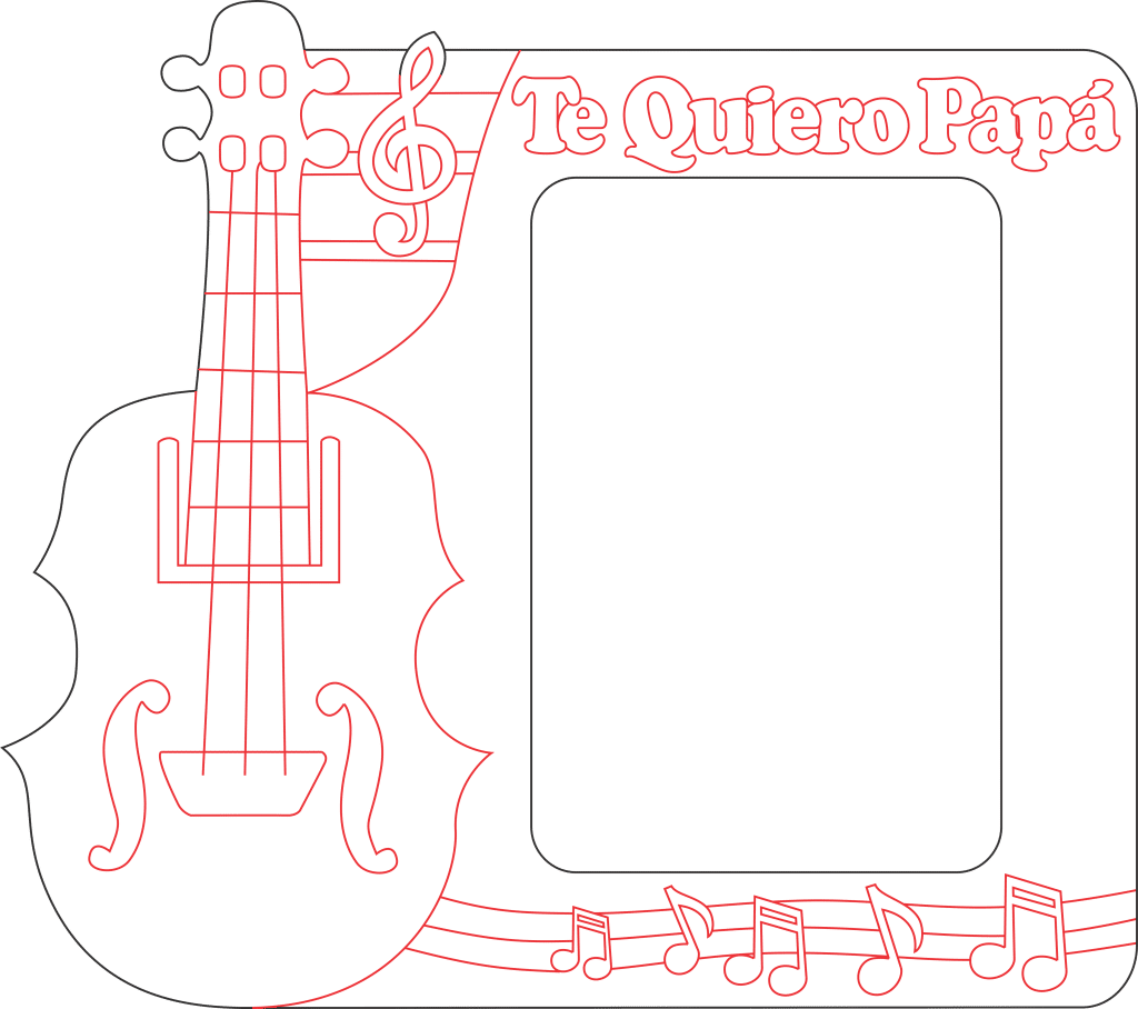 Portarretrato «Violín» — vector para corte CNC