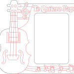 Portarretrato "Violín" - Vector descarganle para corte CNC y grabado laser gratis | Stanser
