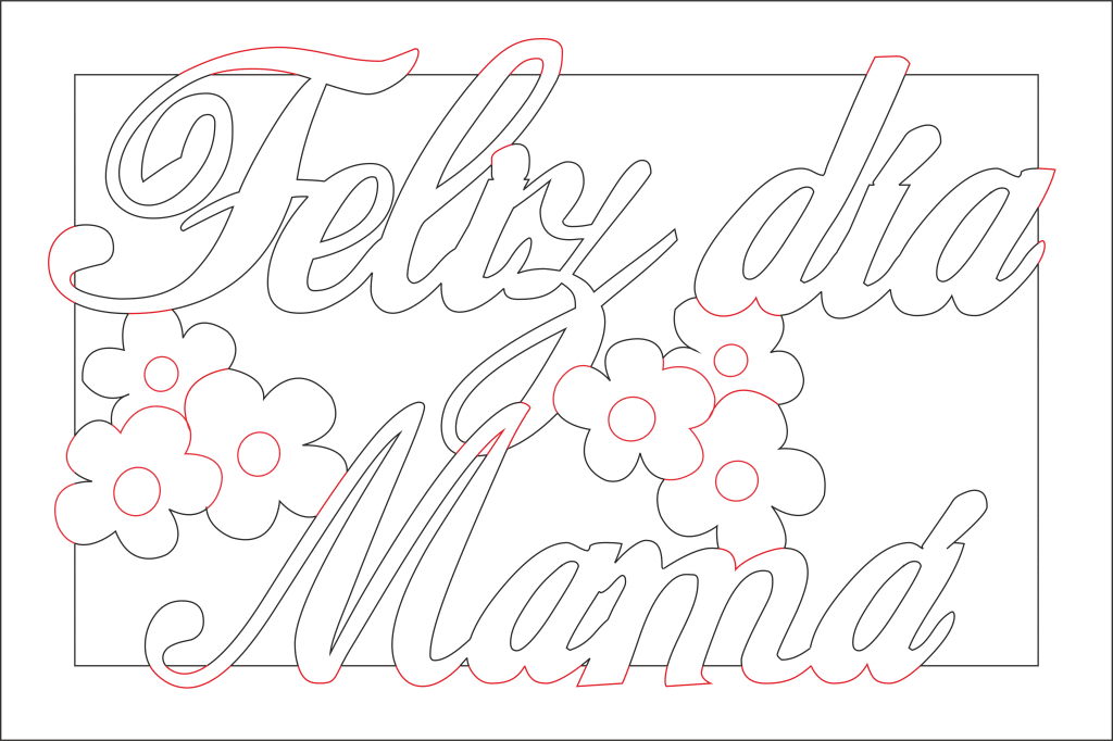 Cuadro «Feliz día mamá» 2 — vector para corte CNC