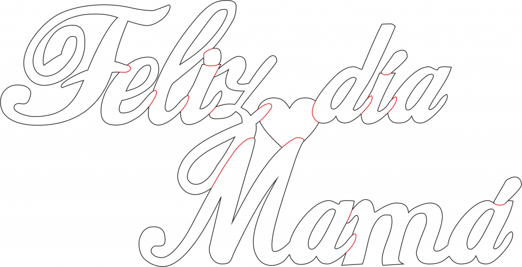Letrero «Feliz día Mamá» — vector para corte CNC
