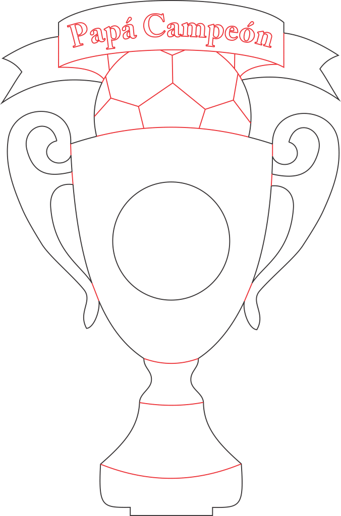 Trofeo con balón — vector para corte CNC