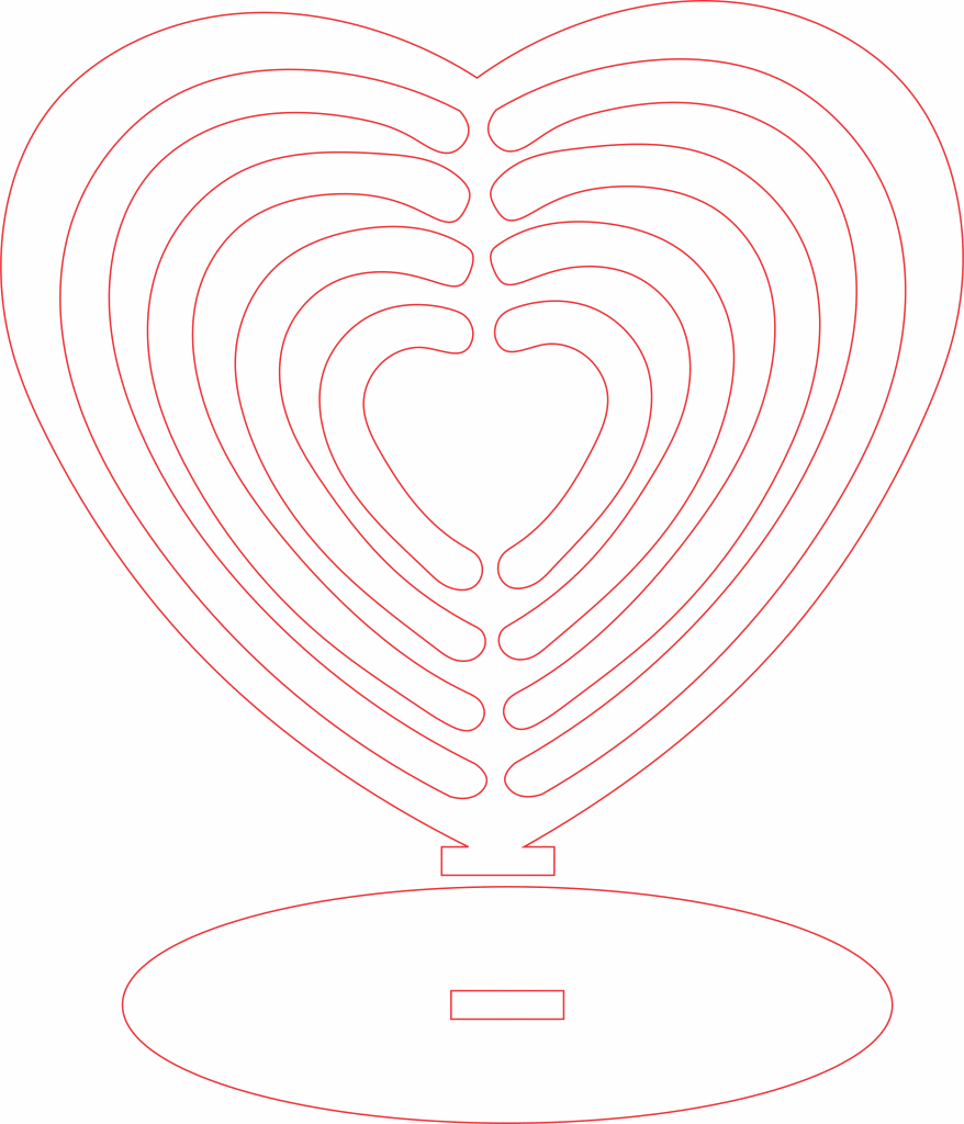 Souvenir de corazones anidados — vector para corte CNC