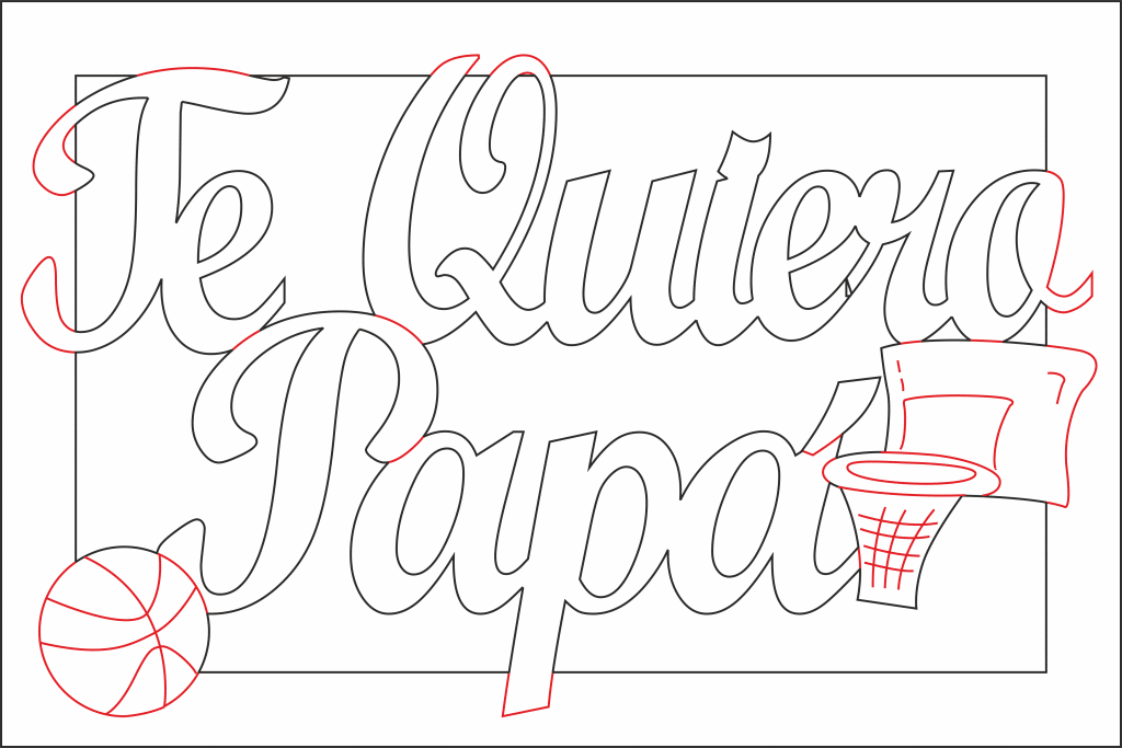 Cuadro para Papá «Basketball» — vector para corte CNC