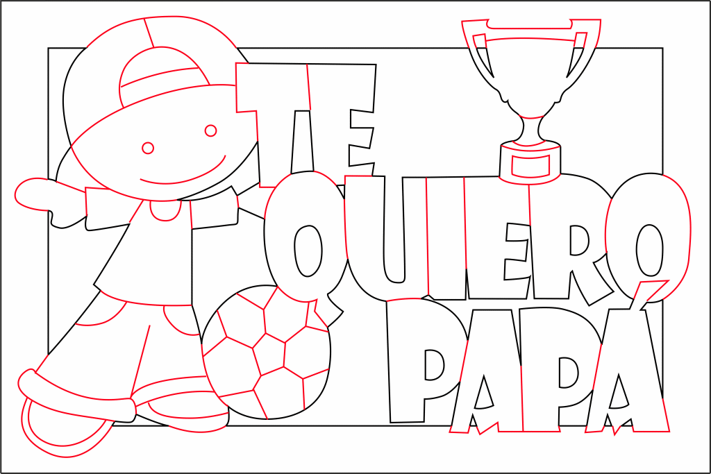 Cuadro para Papá «Fútbol» — vector para corte CNC