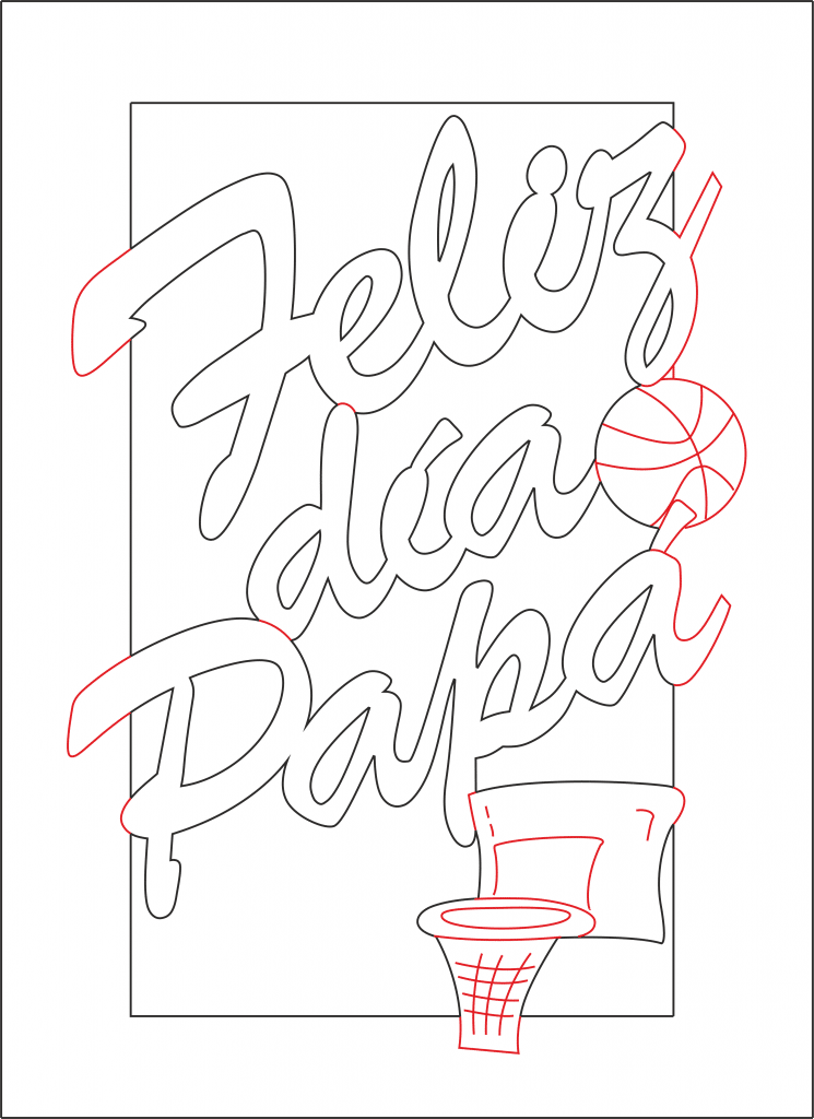 Cuadro para Papá «Basketball» — vector para corte CNC