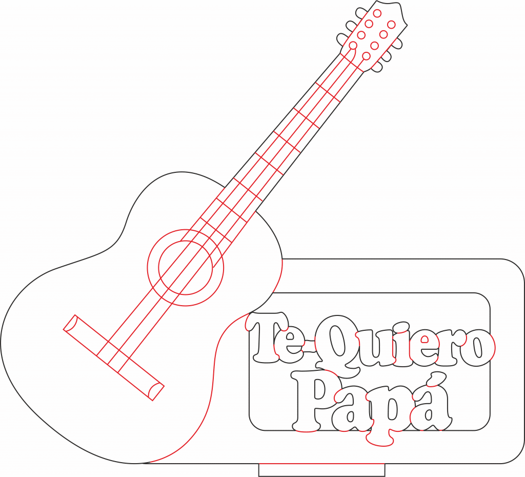 Letrero con guitarra — vector para corte CNC