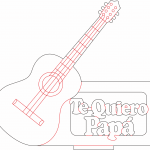Letrero con guitarra - Vector descarganle para corte CNC y grabado laser gratis | Stanser