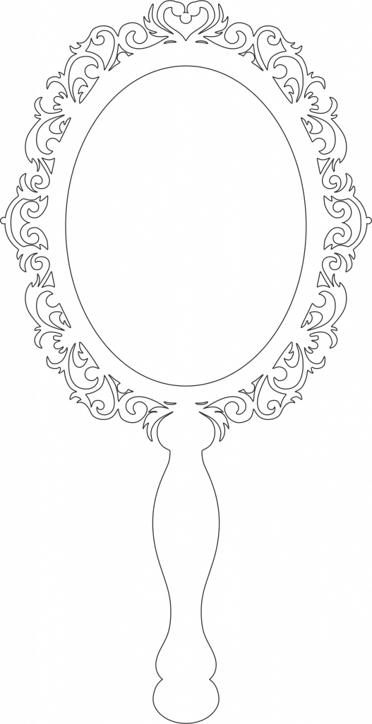 Espejo de mano 1 — vector para corte CNC