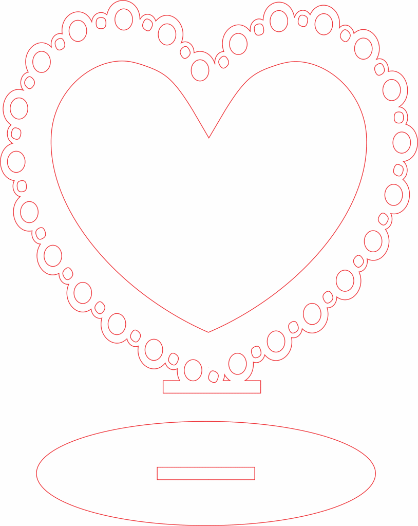 Souvenir de corazón «Encaje» — vector para corte CNC