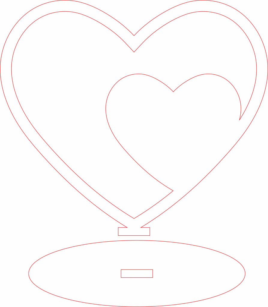 Souvenir «Dos corazones» — vector para corte CNC