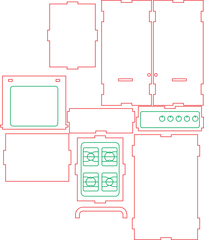 Muebles miniatura cocina — vector para corte CNC