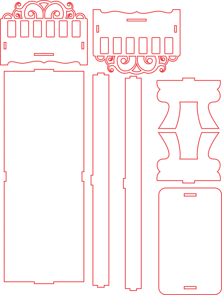 Cama miniatura — vector para corte CNC