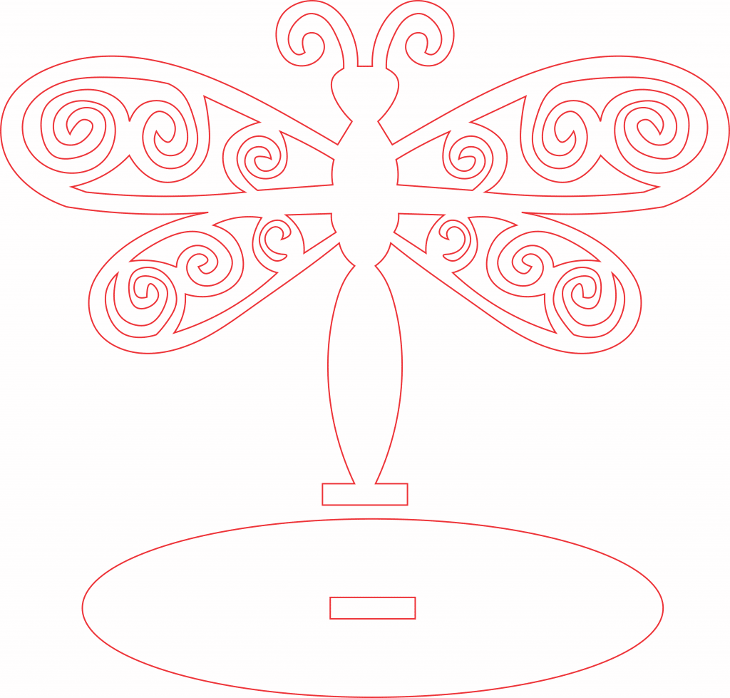 Souvenir «Libélula» — vector para corte CNC