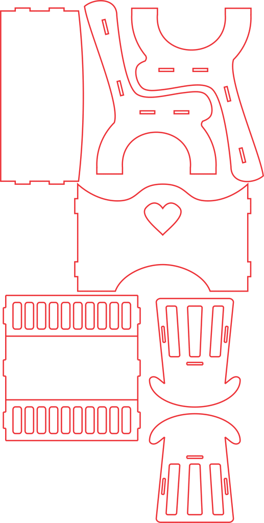 Cuna y cama armables — vector para corte CNC